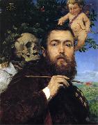 Hans Thoma Self portrait with Love and Death France oil painting artist